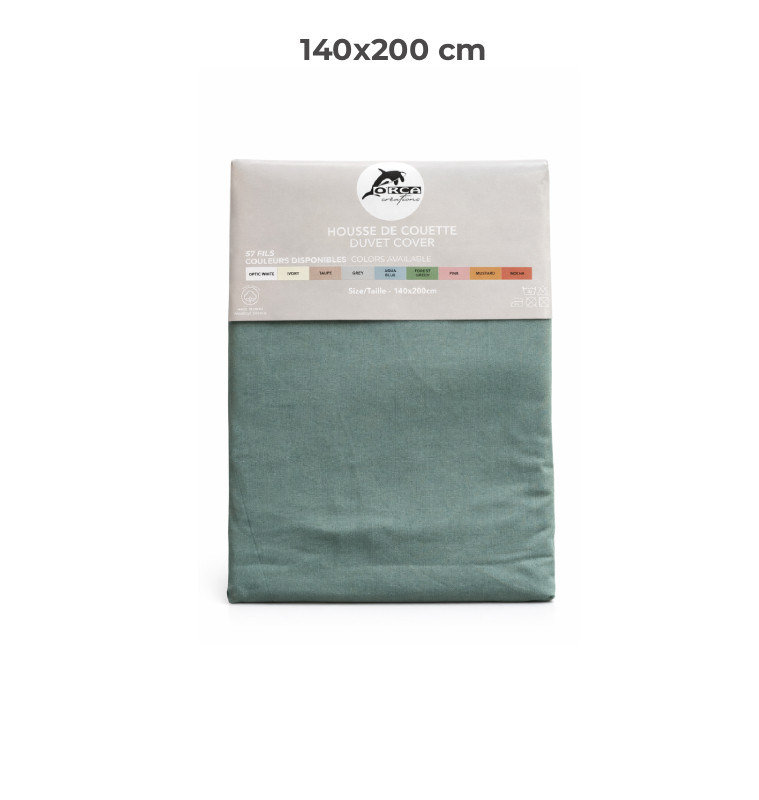 Housse de couette 140 x 200 cm 100 % coton 57 fils vert forest | Linge de lit , Dakar, Sénégal