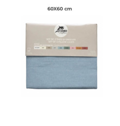 Set de 2 taies d’oreiller 60 x 60 cm 100 % coton 57 fils bleu aqua | Linge de lit , Dakar, Sénégal