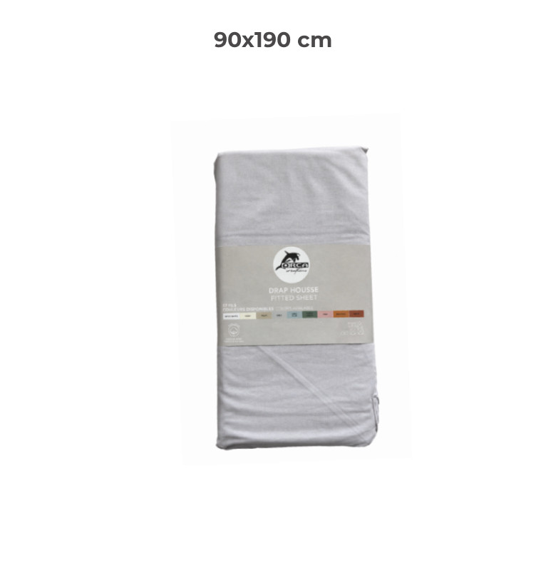 Drap housse 90 x 190 cm 100 % coton 57 fils gris | Linge de lit , Dakar, Sénégal
