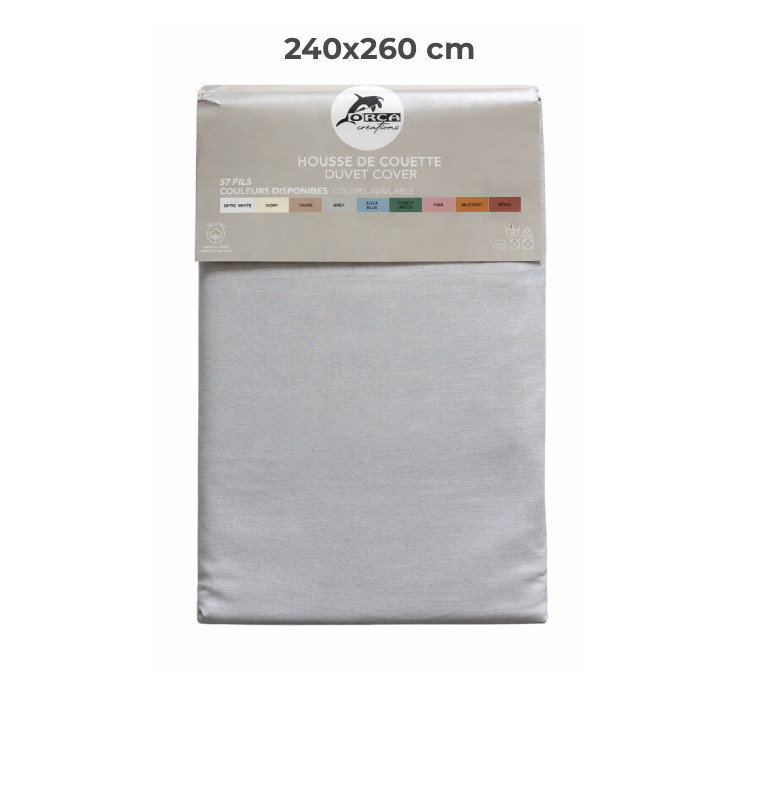 Housse de couette 240 x 260 cm 100 % coton 57 fils gris | Linge de lit , Dakar, Sénégal