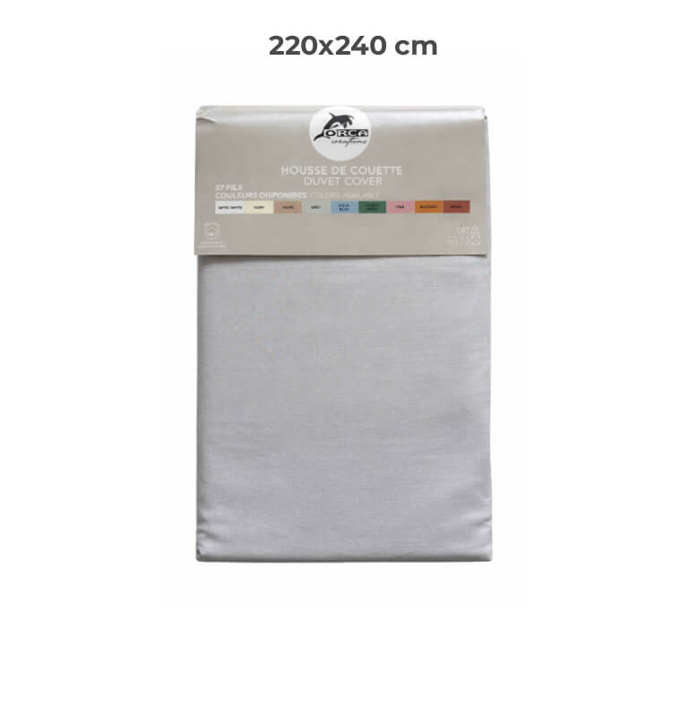 Housse de couette 220 x 240 cm 100 % coton 57 fils gris | Linge de lit , Dakar, Sénégal