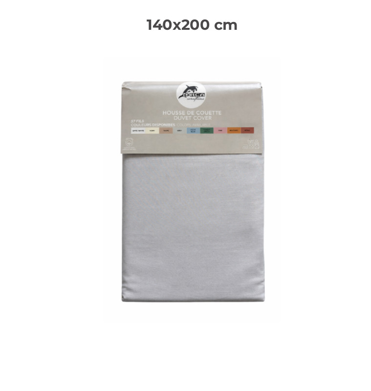 Housse de couette 140 x 200 cm 100 % coton 57 fils gris | Linge de lit , Dakar, Sénégal