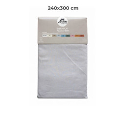 Drap plat 240 x 300 cm 100 % coton 57 fils gris | Linge de lit , Dakar, Sénégal