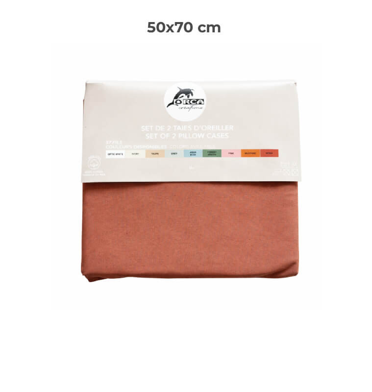 Set de 2 taies d’oreiller 50 x 70 cm 100 % coton 57 fils moka | Linge de lit , Dakar, Sénégal