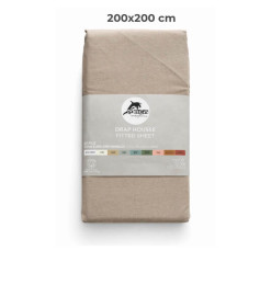 Drap housse 200 x 200 cm 100 % coton 57 fils taupe | Linge de lit , Dakar, Sénégal