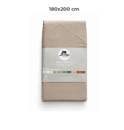 Drap housse 180 x 200 cm 100 % coton 57 fils taupe | Linge de lit , Dakar, Sénégal