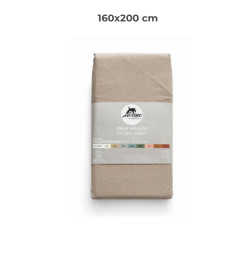 Drap housse 160 x 200 cm 100 % coton 57 fils taupe | Linge de lit , Dakar, Sénégal