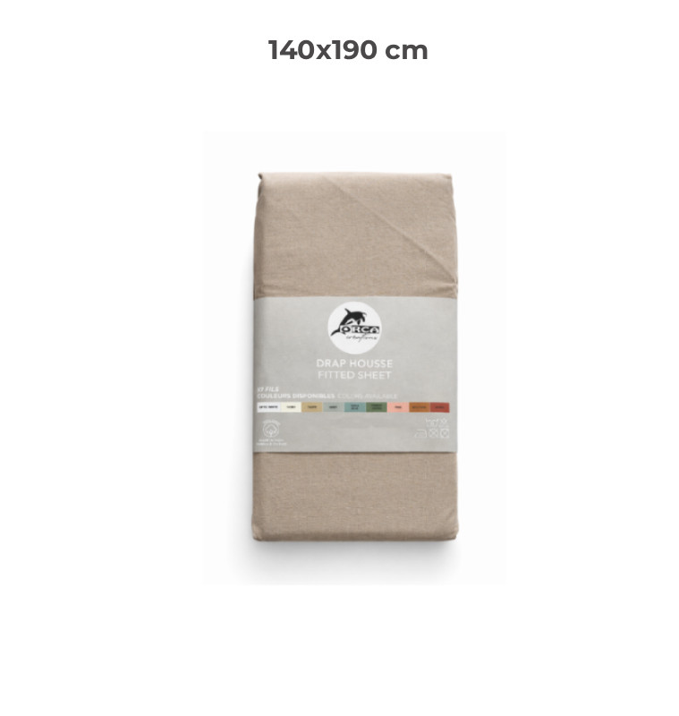 Drap housse 140 x 190 cm 100 % coton 57 fils taupe | Linge de lit , Dakar, Sénégal