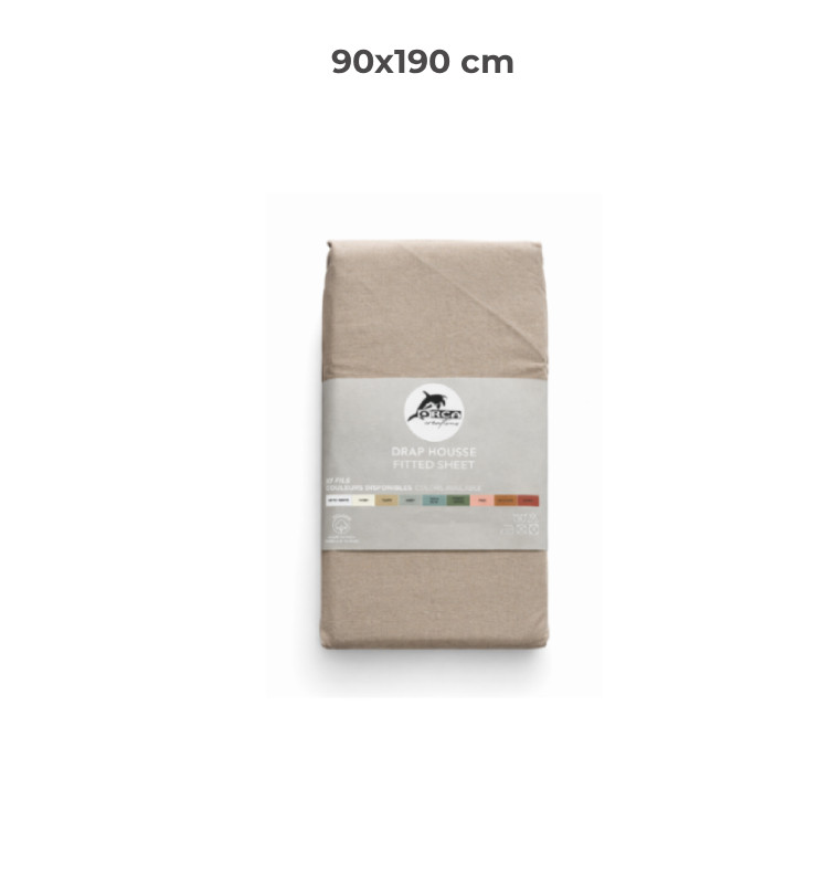 Drap housse 90 x 190 cm 100 % coton 57 fils taupe | Linge de lit , Dakar, Sénégal