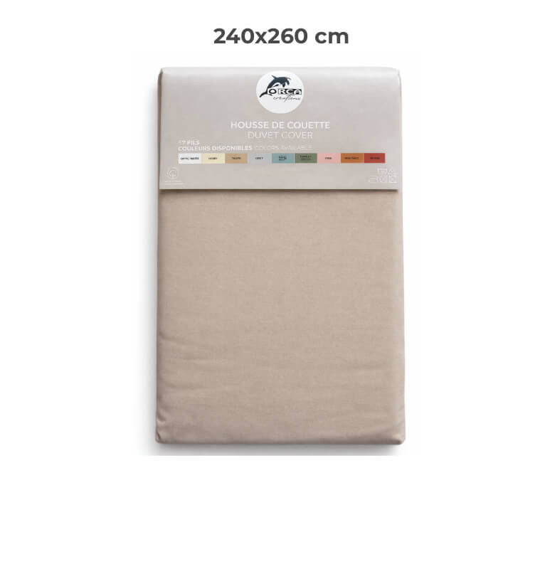 Housse de couette 240 x 260 cm 100 % coton 57 fils taupe | Linge de lit , Dakar, Sénégal