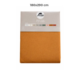 Drap plat 180 x 290 cm 100 % coton 57 fils moutarde | Linge de lit , Dakar, Sénégal