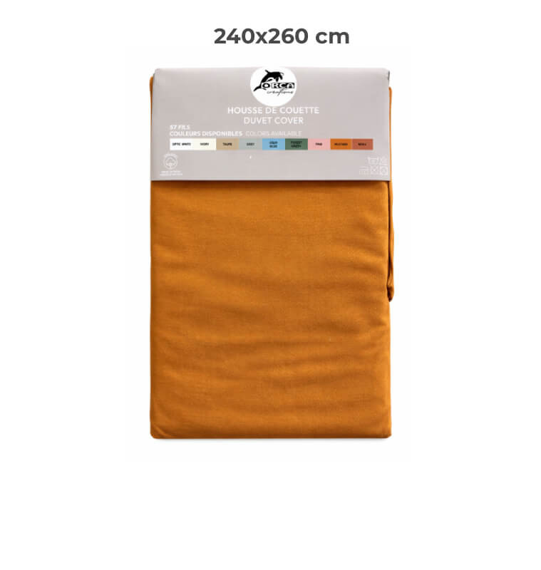 Housse de couette 240 x 260 cm 100 % coton 57 fils moutarde | Linge de lit , Dakar, Sénégal