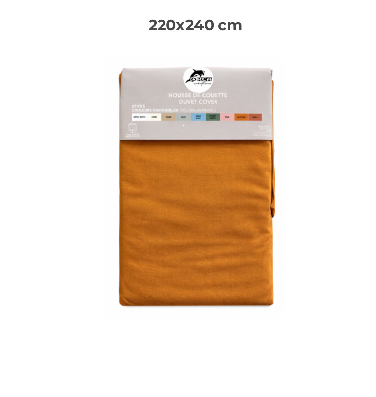 Housse de couette 220 x 240 cm 100 % coton 57 fils moutarde | Linge de lit , Dakar, Sénégal
