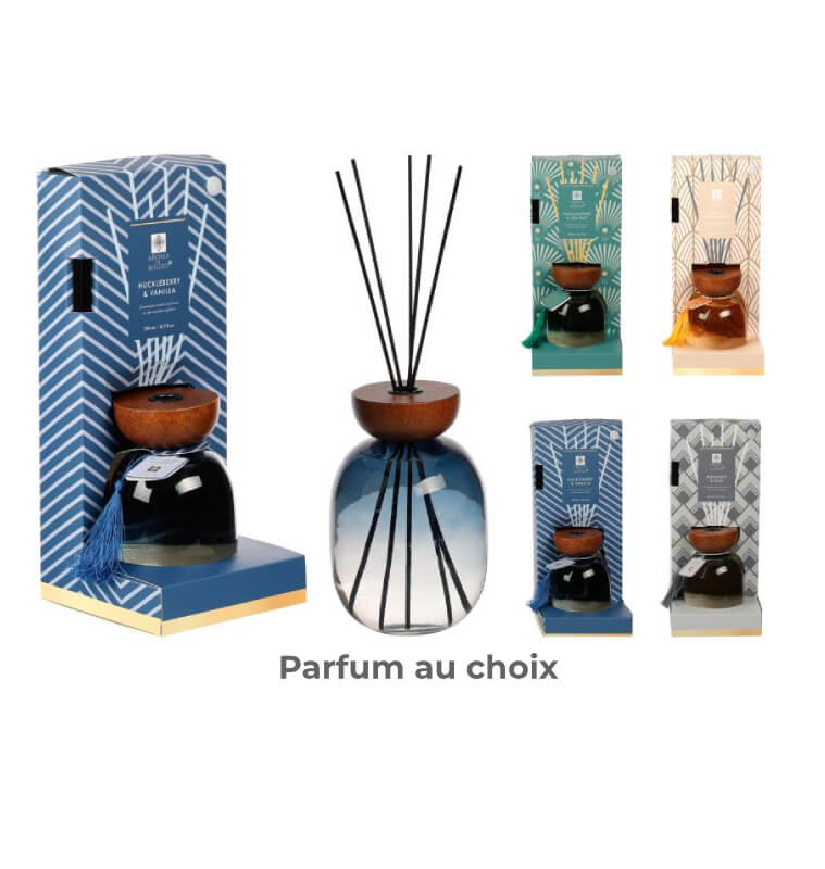Diffuseur de parfum à bâtonnet 500 ml, flacon en verre ambré et pompon | Bougies & senteurs , Dakar, Sénégal