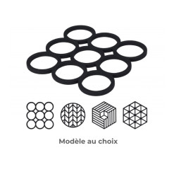Dessous de plat en silicone design géométrique Noir