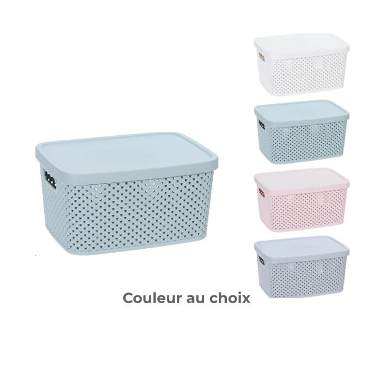 Boîte de rangement tressée avec couvercle, 23x17x12 cm | Boites de rangement & caissons | 3 200 CFA , dakar, Sénégal