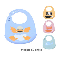 Bavette en silicone avec rebord 28x21cm motifs Animaux