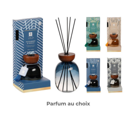 Diffuseur de parfum à bâtonnets 200 ml, flacon en verre ambré et pompon | Bougies & senteurs , Dakar, Sénégal