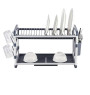 Egouttoir à vaisselle 2 niveaux en aluminium et plastique gris, 48,4 x 26,7 x 34,2 cm | Organisation | 21 800 CFA , dakar, Sé...