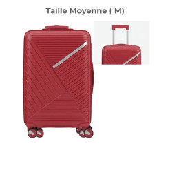 Valise trolley rigide extensible 60cm en coque ABS rouge