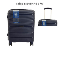 Valise Trolley rigide 67 x 44 x 28 cm en coque bleu marine
