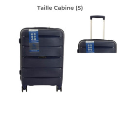 Valise trolley rigide 58 x 37 x 22 cm en coque bleu marine