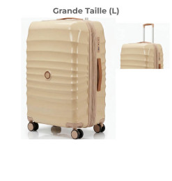 Valise trolley rigide 74 x 49 x 31 cm en polycarbonate beige rosé