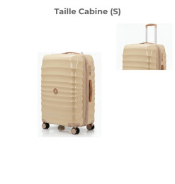 Valise trolley rigide 54 x 36,5 x 23,5 cm en polycarbonate beige rosé