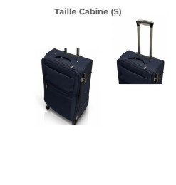 Valise trolley Souple 56 x 24 x 35 cm en tissu bleu foncé