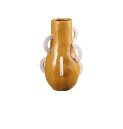 Vase en céramique moutarde et crème, 22 x 20 x 33 cm | Vases déco , Dakar, Sénégal