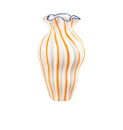 Vase en céramique bleu, orange et crème, 21,3 x 38,5 x 21,3 cm | Vases déco , Dakar, Sénégal