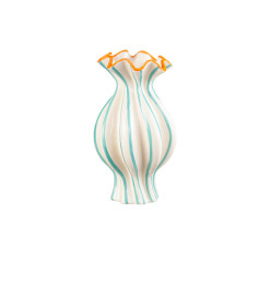 Vase en céramique vert, orange et crème, 17,5 x 17,5 x 33,5 cm | Vases déco , Dakar, Sénégal