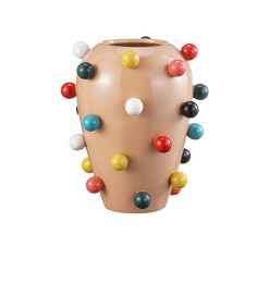 Vase en céramique saumon avec boules colorées, 26,5 x 26,5 x 30,7 cm | Vases déco , Dakar, Sénégal