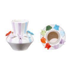 Vase en céramique papillons multicolore blanc, 21 x 21 x 22 cm | Vases déco , Dakar, Sénégal