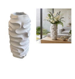 Vase en céramique blanc mat, 16,5 x 34,5 cm | Vases déco , Dakar, Sénégal