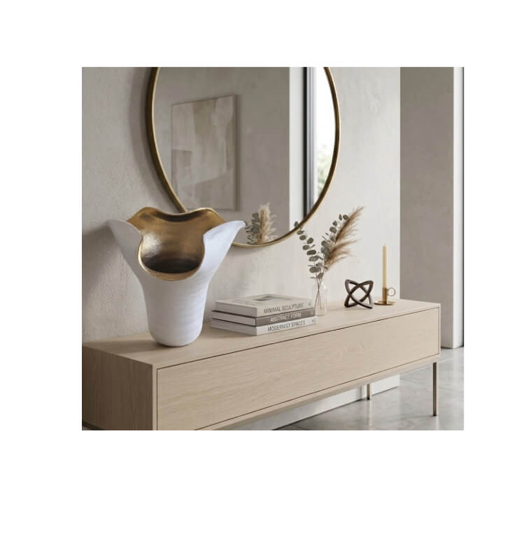 Vase en céramique blanc et or, 28,5 x 26 x 26,5 cm | Vases déco , Dakar, Sénégal