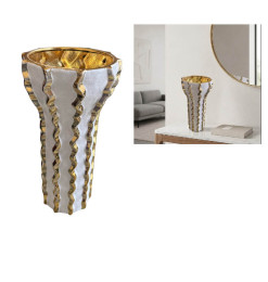 Vase en céramique blanc et or, 17,5 x 32,5 cm | Vases déco , Dakar, Sénégal
