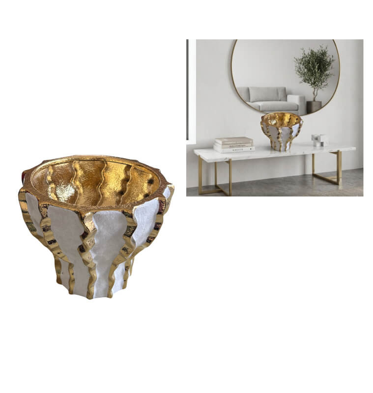 Vase en céramique blanc et or, 17,5 x 14 cm | Vases déco , Dakar, Sénégal