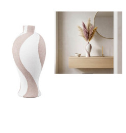 Vase en céramique marron et blanc, 20,7 x 20,7 x 43 cm | Vases déco , Dakar, Sénégal