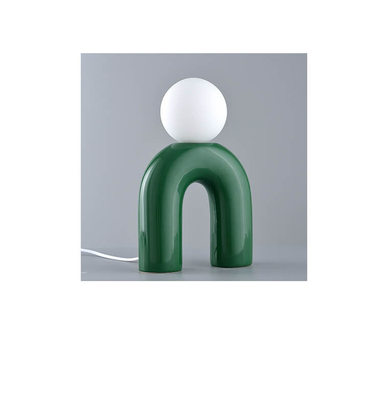 Lampe de chevet 18,5 x 6,3 cm en céramique vert et globe blanc | Lampes de table, lampes de chevet , Dakar, Sénégal