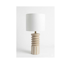 Lampe de chevet en céramique beige H51 cm avec abat-jour assorti | Lampes de table, lampes de chevet , Dakar, Sénégal