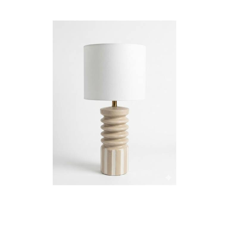 Lampe de chevet en céramique beige H51 cm avec abat-jour assorti | Lampes de table, lampes de chevet , Dakar, Sénégal
