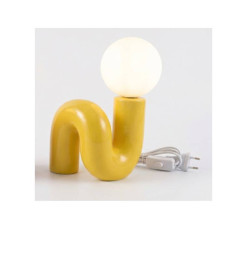 Lampe de chevet en céramique jaune 13,5 x 13,5 x 14 cm avec globe blanc | Lampes de table, lampes de chevet , Dakar, Sénégal