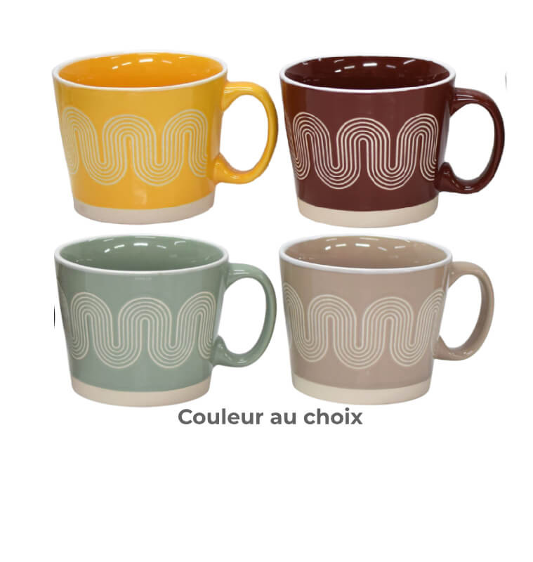 Mug en grès 570 ml à motifs zigzag | Tasses & mugs | 1 500 CFA , dakar, Sénégal