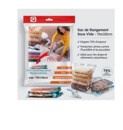 Sac de rangement sous vide 70 x 120 cm transparent | Dressing, penderie, rangement chaussures | 1 500 CFA , dakar, Sénégal