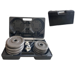 Mallette haltère 20 kg en métal noir