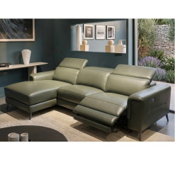 Salon d'angle en cuir vert foncé avec Mécanisme électrique | 2 910 000 CFA | à Dakar