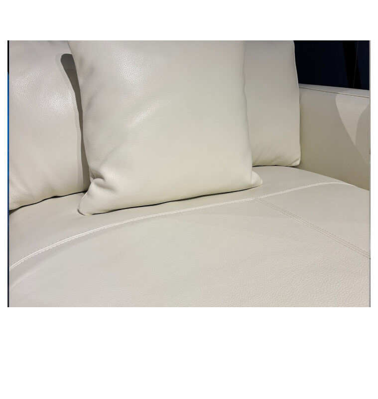 Canapé d'angle cuir et split premium blanc optique, 331 x 169 x 80 cm + 2 coussins | 2 240 000 CFA | à Dakar