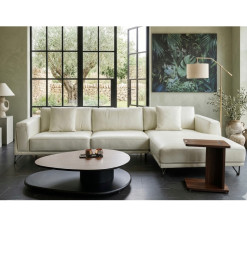 Canapé d'angle cuir et...