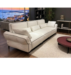 Canapé 4 places 100% cuir blanc, 295 x 107 x 89 cm | 3 890 000 CFA | à Dakar